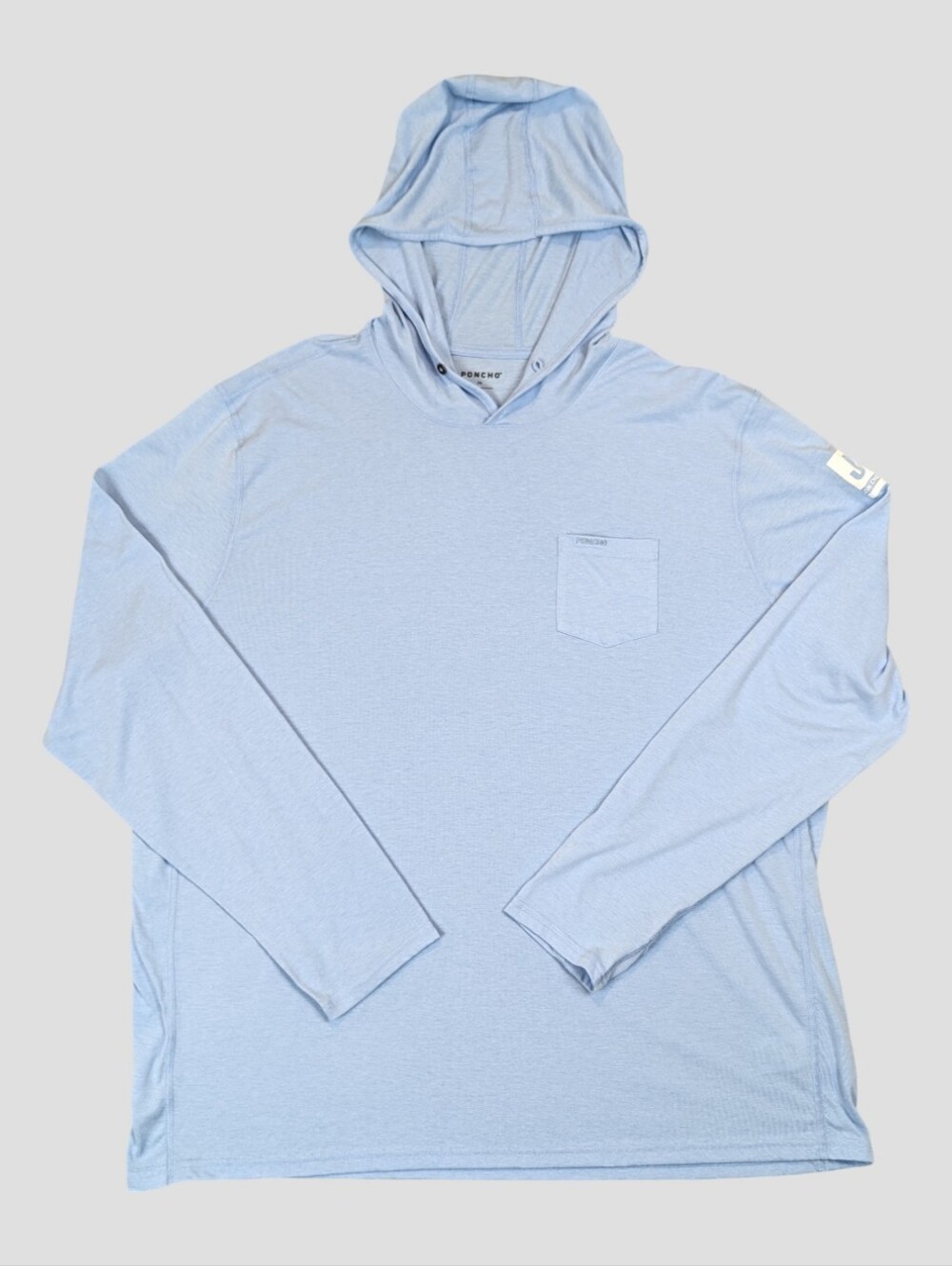 Poncho Outdoors Sun Hoodie Men's 3XL Blue Fishing Lightweight Performance UPF
